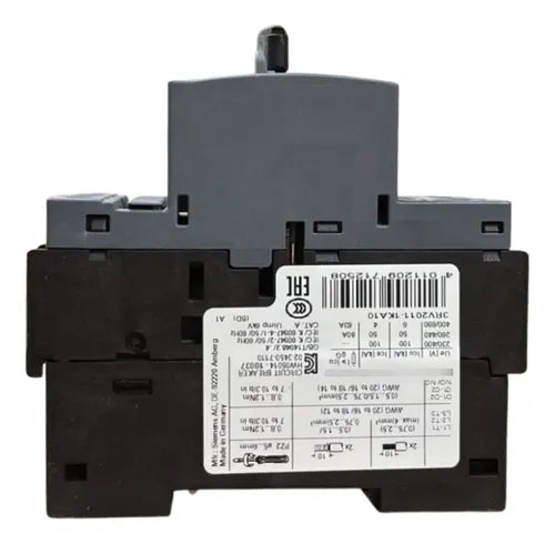 Disjuntor Motor 3rv2011-1ka10 9,0-12,5a Siemens - 50/60hz