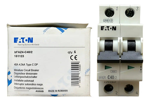 Kit Com 2 Peças: Disjuntor Bipolar Bfaz4-c40/2 40a Eaton