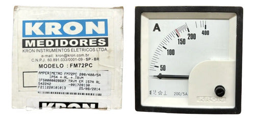 Amperímetro Fm72pc 200/400/5a Travamento Em 157a Ip54 Kron