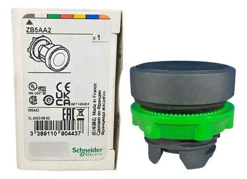 Kit Com 3 Peças: Cabeçote P/ Botão 22mm Pt Zb5aa2 Schneider Preto -