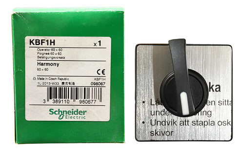 Cabecote 60x60mm Com Manopla 4 Furos Kbf1h Schneider Preto -