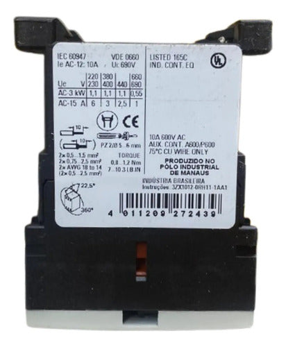 Contator Auxiliar 3rh1122-1af00 110v Siemens 127v