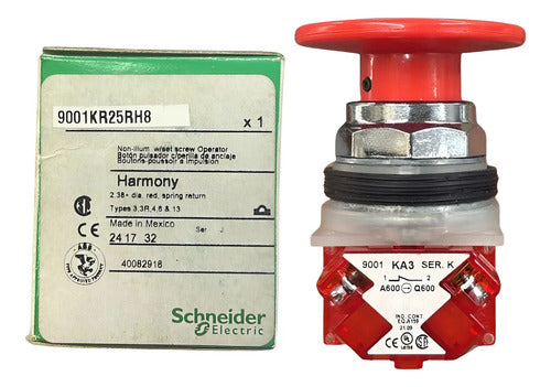 Botão Metálico 30mm 9001kr25rh8 2nf Vermelho Schneider Vermelho 2nf