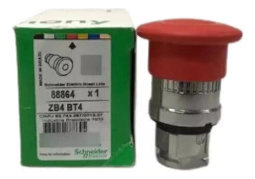 Kit Com 2 Cabeçote P/ Botão Ø22mm Metálico Zb4bt4 Schneider Vermelho
