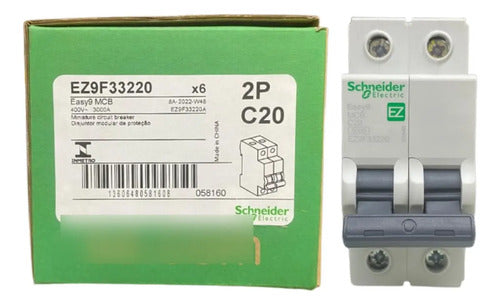 Kit Com 3: Disjuntor 2p 20a 3ka 400vca Ez9f33220 Schneider