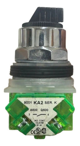 Comutador 30mm 1naf 3 Posições 9001ks702bh7 Schneider Preta E Verde 0