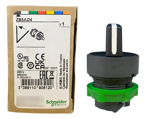 Cabeçote Para Chave Seletora Ø22mm Pt 2pos Zb5ad4 Schneider Preto -
