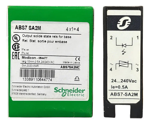 Relé Plug-in De Saída 10mm 24-240vca 0,5a Abs7sa2m Schneider 24...240 V Ca