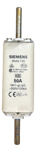 Kit Com 2: Fusível Nh01 Retardado 50a 500v 3na3120 Siemens 500v