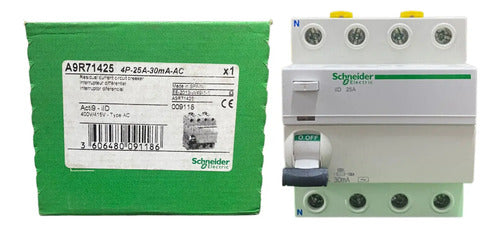 Interruptor Diferencial Acti9 4p 25a 30ma A9r71425 Schneider