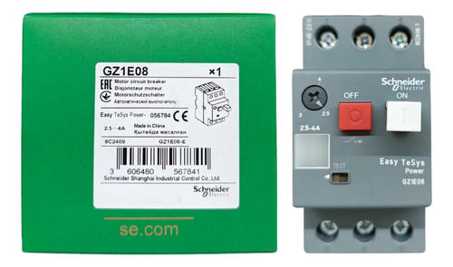 Disjuntor Motor Termomagnético 2,5-4a Gz1e08 Schneider 690 50/60 Hz