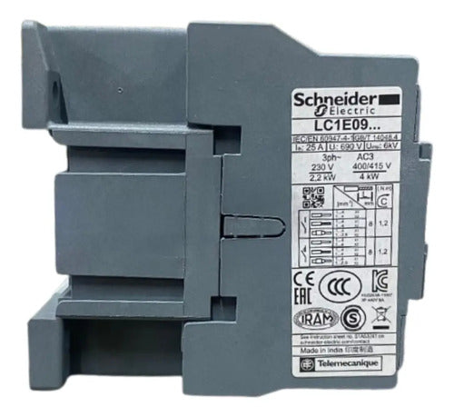 Contator 3p Tesys E 9a 1nf 380vca Lc1e0901q7 Schneider 380v