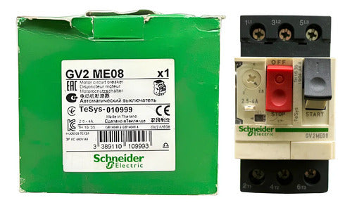 Disjuntor Motor Termomagnético 2,5-4a Gv2me08 Schneider 690v 50-60hz