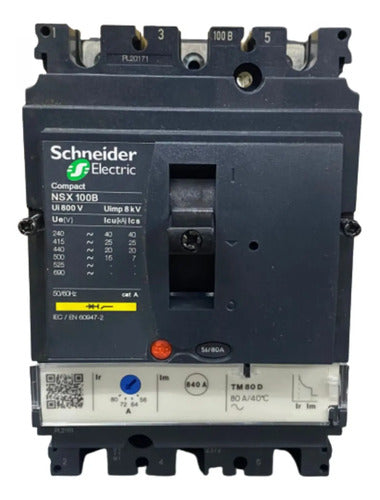 Disjuntor Tripolar 80a Nsx100b-tm80d Lv429551 Schneider