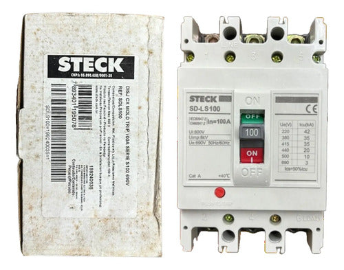 Disjuntor Tripolar 100a 690v Sdls100 Steck 690v 50/60hz