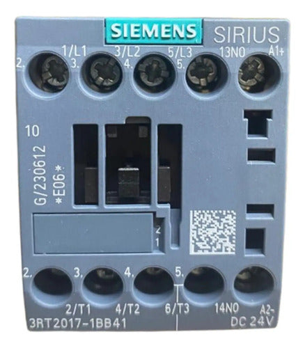 Contator Tripolar 12a 24 Vcc 1na 3rt2017-1bb41 Siemens 24vcc