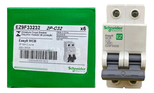 Kit Com 2: Disjuntor 2p 32a 3ka Curva C Ez9f33232 Schneider