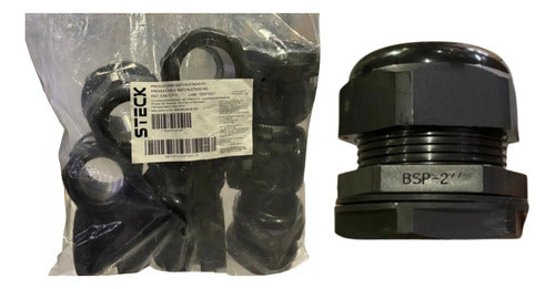 Kit Com 2 Peças: Prensa Cabo 2'' Preto Bsp2 S857cpti Steck