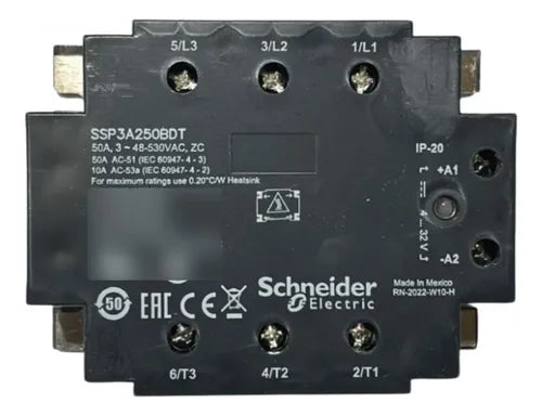 Relé Estado Sólido Trifásico 50a Ssp3a250bdt Schneider 530vca