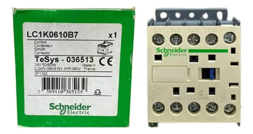 Contator Tripolar Tesys 6a 1na 24vca Lc1k0610b7 Schneider 24vca