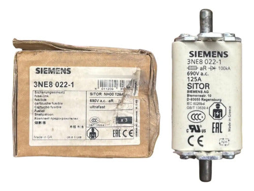 Elemento Fusível Sitor 3ne8022-1 125a Siemens 690v
