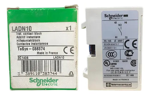 Kit Com 2: Bloco De Contato Auxiliar 1na Ladn10 Schneider 690v