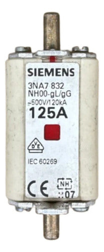 Kit Com 2: Fusível Nh00 Retardado 125a 500v 3na7832 Siemens 500v