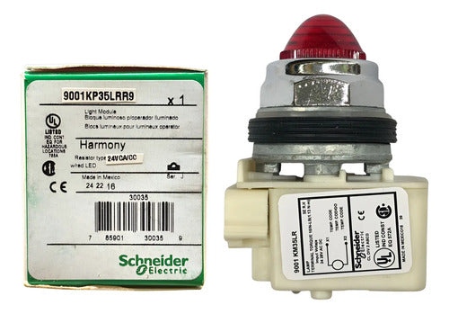 Sinaleiro 30mm Metálico 9001kp35lrr9 Vermelho Schneider Vermelho 24vca Cc