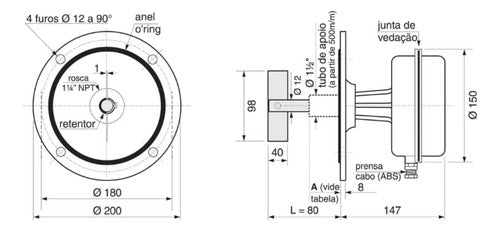 Controle De Nível Cn1328/a 80mm 220vca Coel