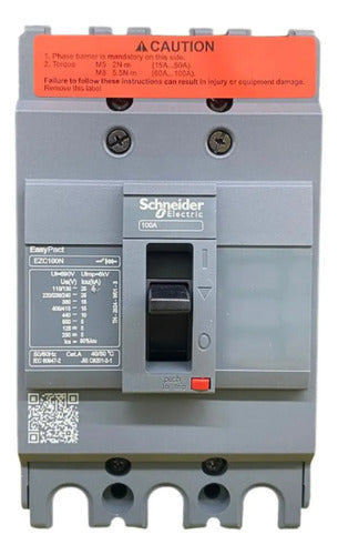 Disjuntor 100a 3p Ezc100n Ezc100n3100 Schneider