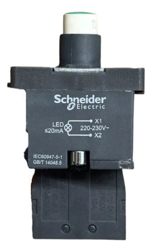 Kit Com 3: Botão Luminoso 1na 220/230vac Xa2ew33m1 Schneider Verde 220vca