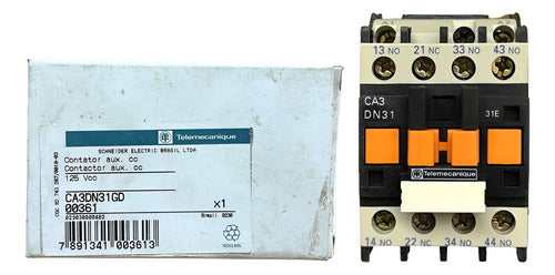 Contator Auxiliar 125vcc 3na 1nf Ca3dn31gd Telemecanique 125vcc