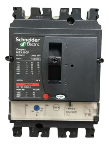 Disjuntor Tripolar 63a Nsx100f-tm63d Lv429632 Schneider