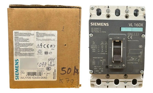 Disjuntor Tripolar 50a 3vl1705-1da33-0aa0 Siemens