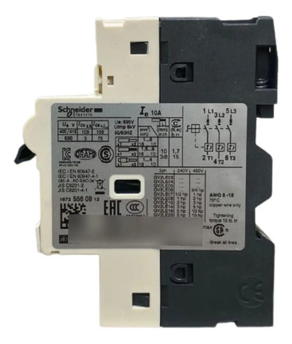 Disjuntor Motor Magnético 10a Gv2le14 Schneider 690v 50/60 Hz