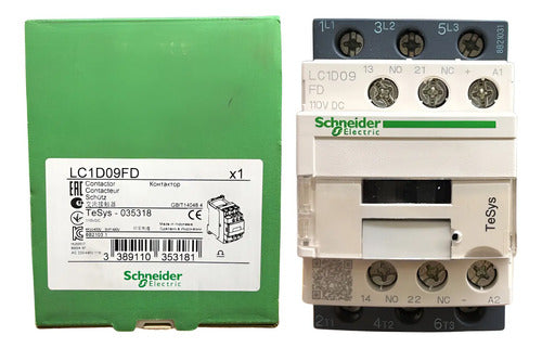 Contator Tesys 3p 9a Ac-3 110vcc 1na+1nf Lc1d09fd Schneider 110vcc