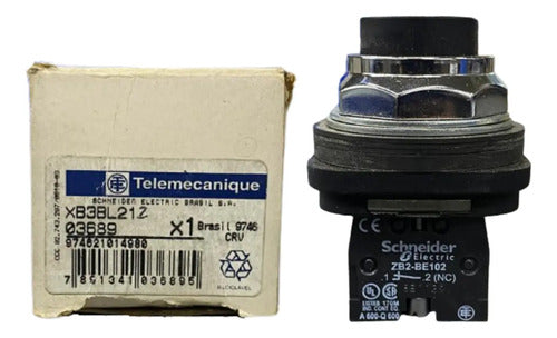 Botão 30mm Preto Xb3bl212 Telemecanique Preto -