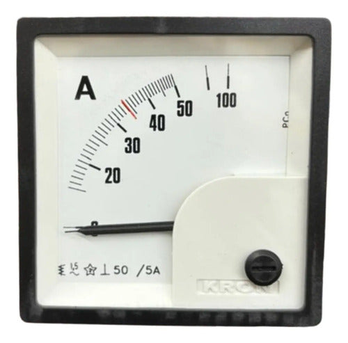 Amperimetro Fm72pc 72x72mm 50/100/5a Travamento Em 34a Kron