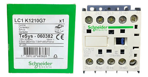 Contator Tripolar 12a 1na 120vca Lc1k1210g7 Schneider 120 Vca