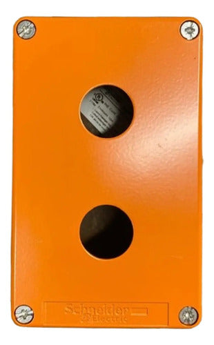 Botoeira Metalica Vazia 22mm 2 Furos Xapo2502 Schneider Laranja