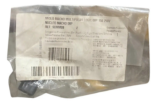 Miolo Macho Multipolar Logic 8p 10a 250v Sdmm08 Steck Cinza