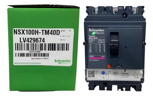 Disjuntor Tripolar 40a Nsx100h-tm40d Lv429674 Schneider