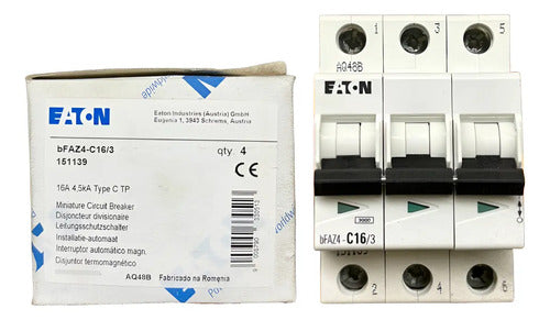 Kit Com 2 Peças: Disjuntor Tripolar Bfaz4-c16/3 16a Eaton