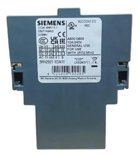 Bloco De Contato Auxiliar 1na+1nf 3rh2921-1da11 Siemens -