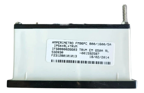 Amperímetro Fm96pc 800/1600/5a Travamento Em 650a Ip54 Kron