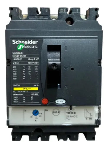 Disjuntor Tripolar 25a 690v Nsx100b-tm25d Lv429556 Schneider