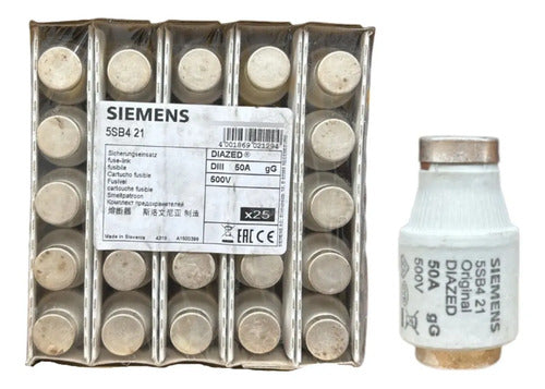 Kit Com 5: Fusivel Dz Retardado 50a 500v 5sb421 Siemens 500v