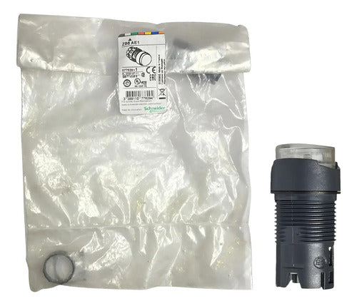 Kit Com 2 Peças: Cabeçote Para Botão 16mm Zb6ae1 Schneider Branco 12-24v