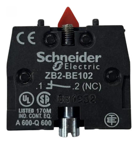 Bloco De Contato 1nf P/ Botoeira Xacb Xacs412 Schneider Preto