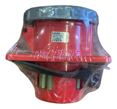 Tomada De Embutir 3p+t+pil 200a 380/440v 6h S4846w Vm Steck Vermelho